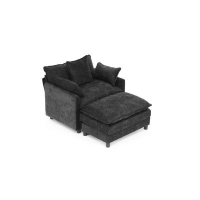 Modern Accent Chair with Ottoman
