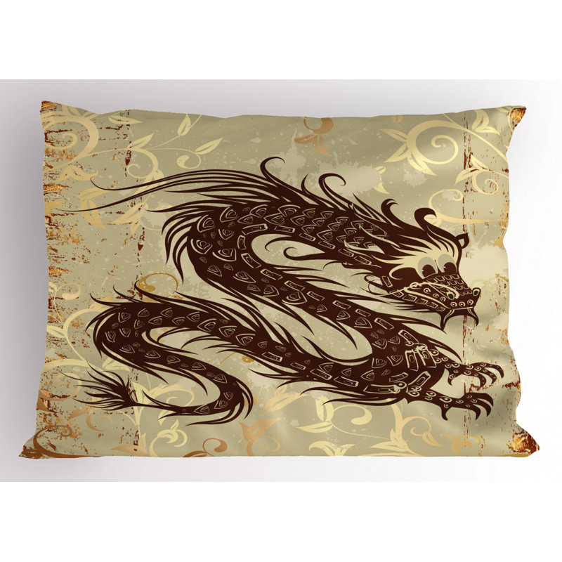 Taie décorative japonais Dragon, Simple