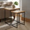 Elora Set of 2 Nesting Side Tables, Wood and Metal Modern Rustic Accent Tables