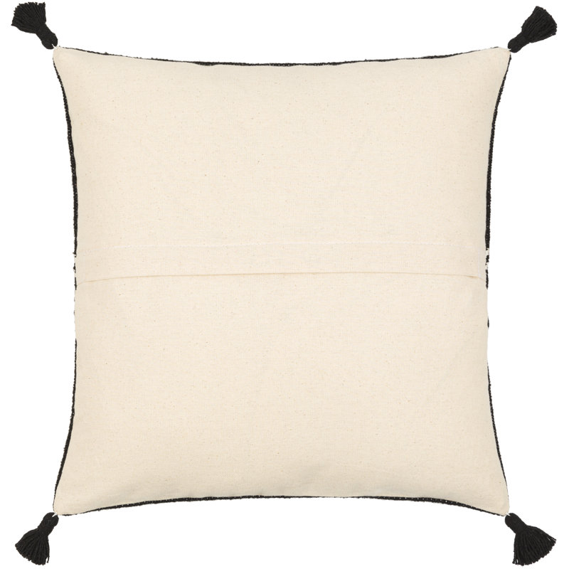  Jennings Way Pillow Cover Throw, Black/Beige, 22" x 22"