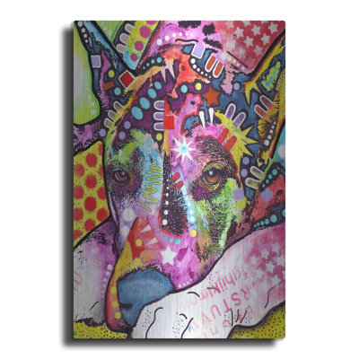 Red Barrel Studio® 'Lying Dane' by Dean Russo, Metal Wall Art