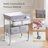 Baby Changing Table with Storage Drawers and Waterproof Changing Topper Lockable Wheels-873040286