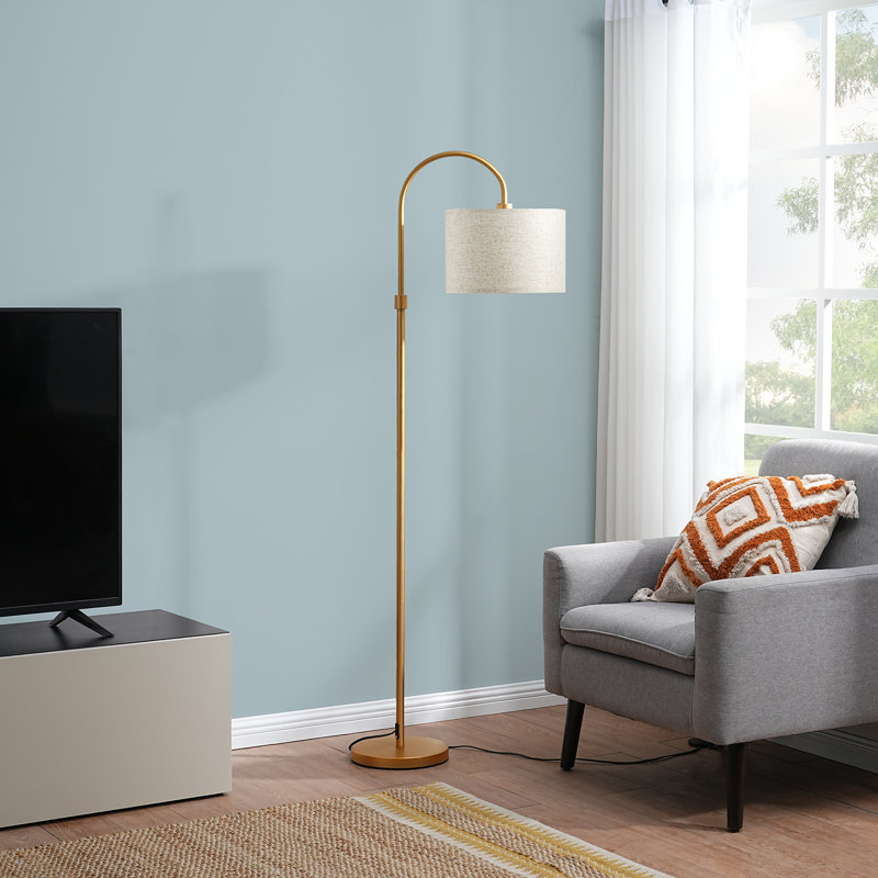 Nantwich 61.8'' Arched/Arc Floor Lamp, Gold