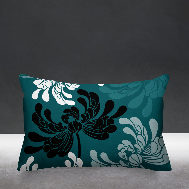 Coussin décoratif intérieur / extérieur Marilyn, 14 po x 20 po, Vert, Rectangle