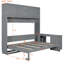 Grand lit gris avec fixation murale, bureau, peu encombrant, capacité de 600 lb, gris, support de poids réglable