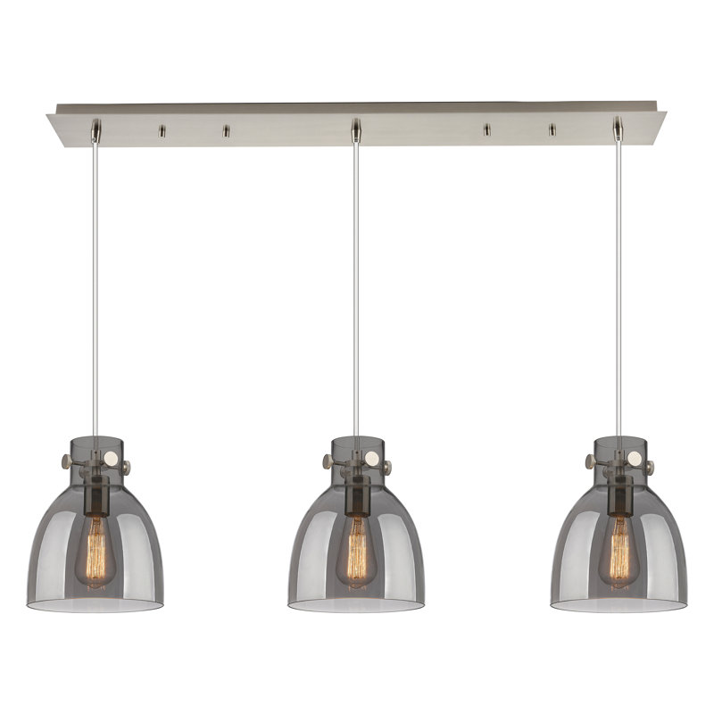 Amrith 3 - Light Bell Pendant, Light Smoke, Brushed Satin Nickel