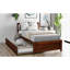Lit plateforme simple en bois noyer avec lit gigogne - et finition à la mode Airy Comfortable-121015438
