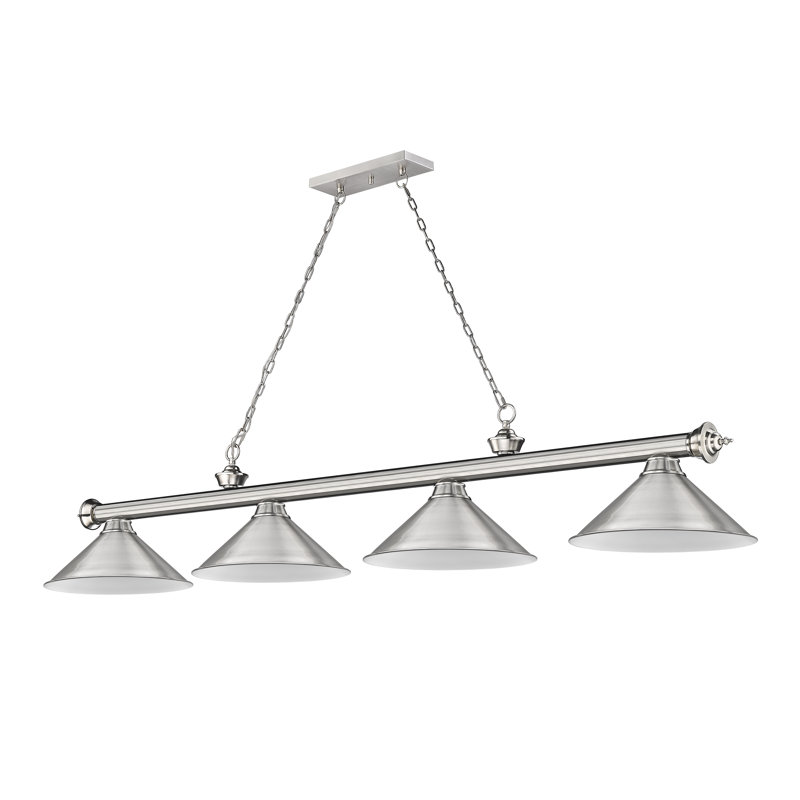 Billard 4 lumières Annaleisa, Nickel brossé, Nickel brossé