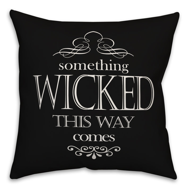  Coussin "Quelque chose de mauvais", 16 po x 1 po, Noir, Housse de coussin seulement - sans coussin
