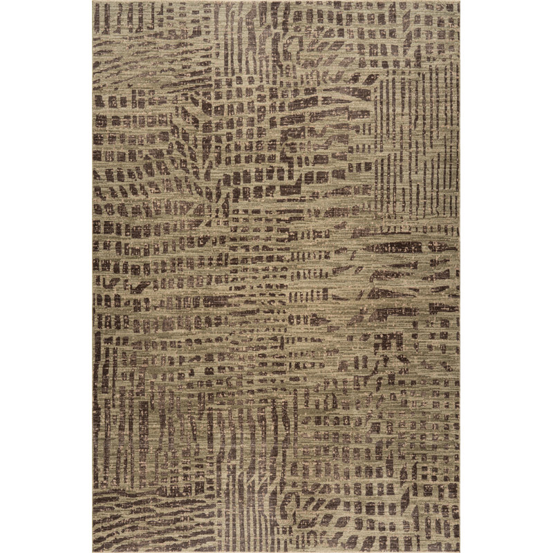  Thalira Modern Animal Print Area Rug, Rectangle 8' x 10', Green