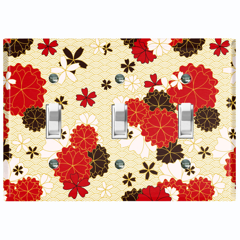 Patterned 3 - Gang Toggle Light Switch Standard Wall Plate