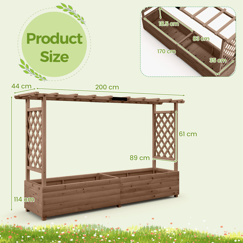 Wood Planter Box, Brown