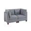 Modulaire - chaise 2 pièces en forme de lin gris, 32 po x 32 po x H 35 po, avec structure en bois gris, tissu H Supreme