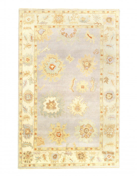 Tapis gris en laine d'agneau unique 5 pi 8 po x 9 pi Heaton