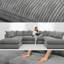 7 Seater Corduroy Corner Sofa-1630181895