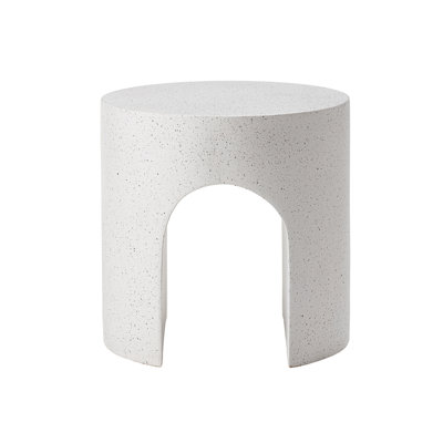 Table d'appoint Arch Cylindre Mgo, blanc moucheté