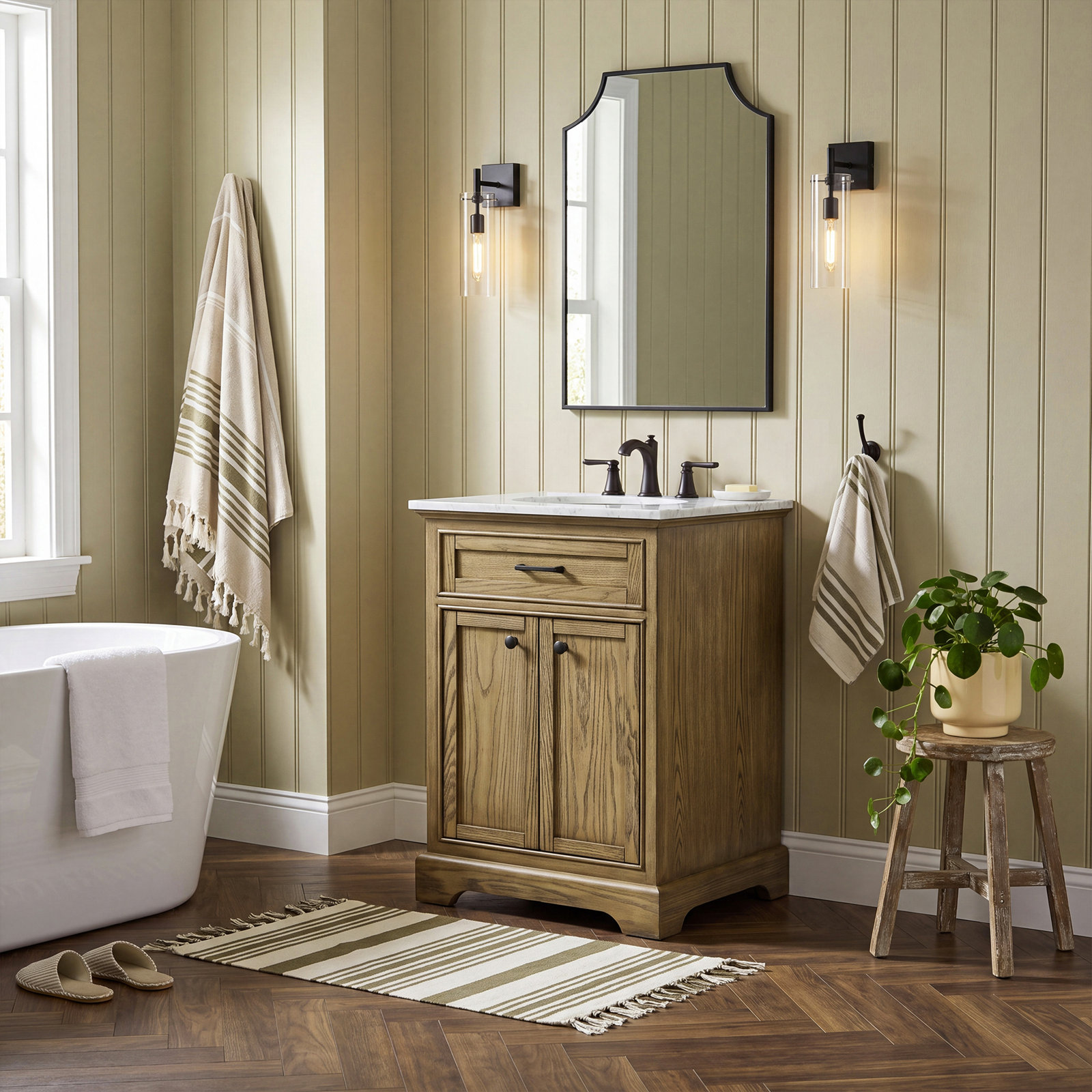 Hermes 24'' Single Bathroom Vanity, Driftwood