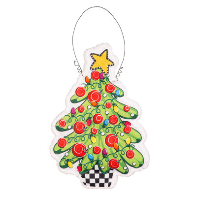 Décoration de porte arbre de Noël O '