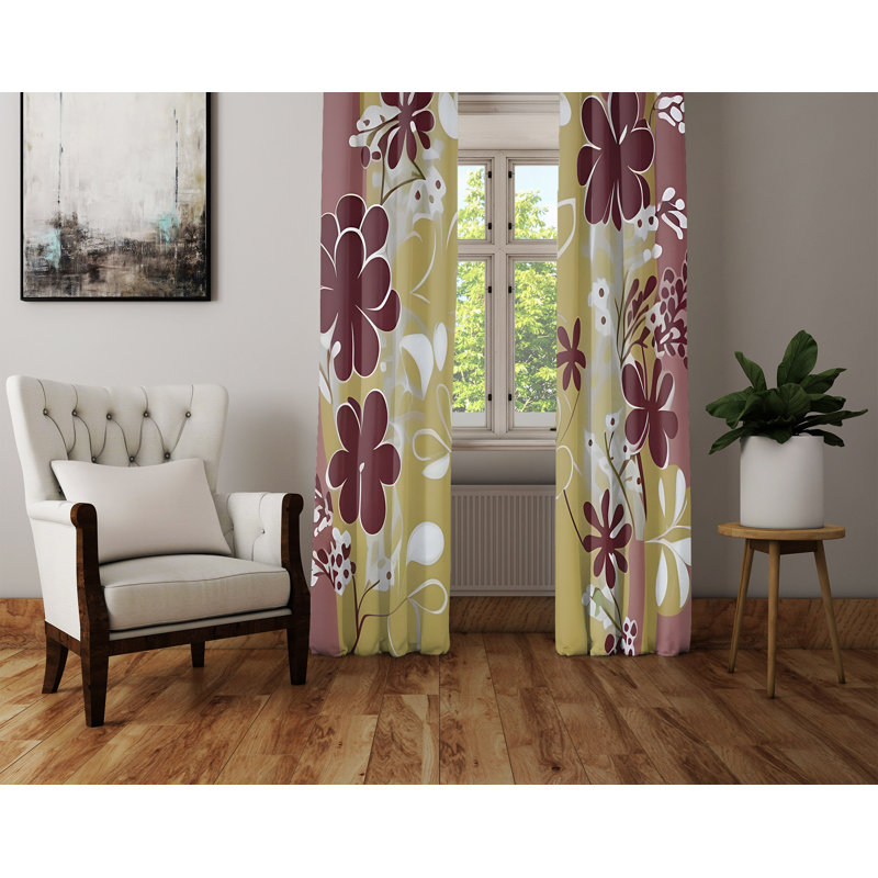 Paire de rideaux semi-transparents en polyester Contessa, L 40 po x L 61 po