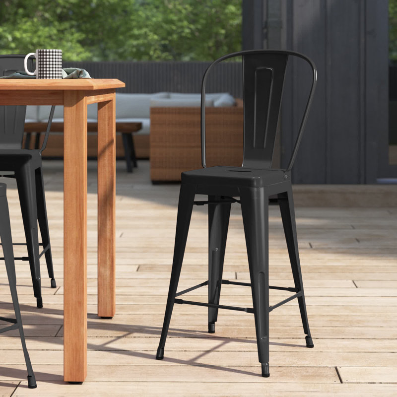 Tabouret de bar Wyatt, Noir