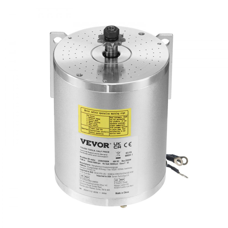 Moteur électrique sans balai 2000W 48V 4300rpm avec contrôleur de vitesse