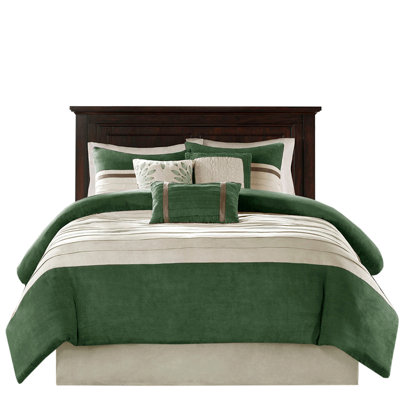7 PC Pieced Comforter Set Green
