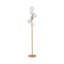 Lampe sur pied en verre givré 72 po Modern Glam, or, piédestal - 14 po x 14 po x 72 po