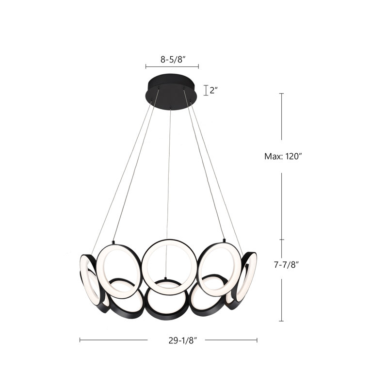 Oros 10 - Light LED Chandelier, Antique Brass