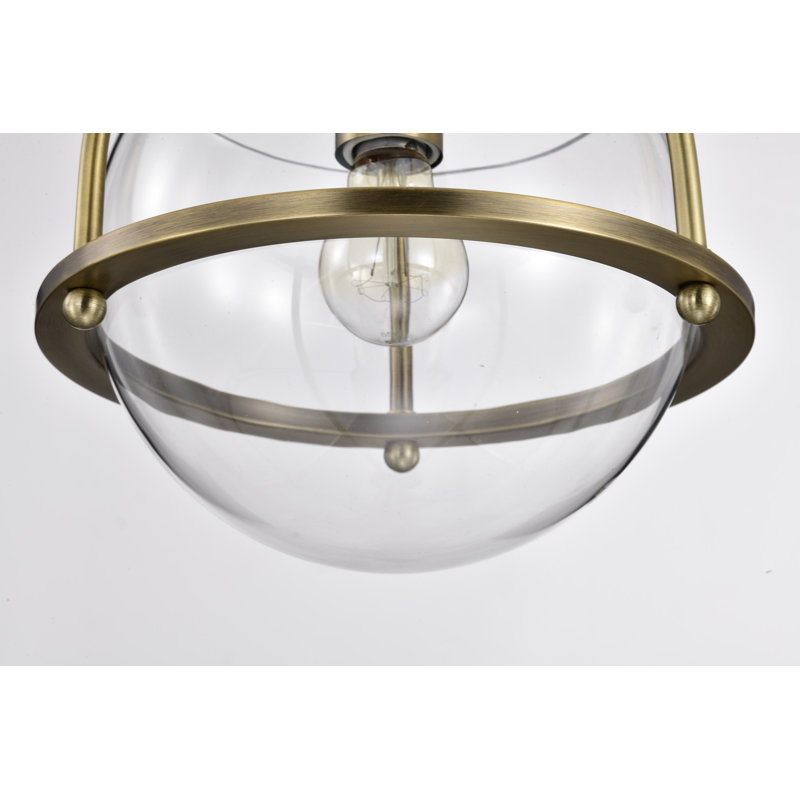 Luminaire suspendu bol 1 lumière Westway, Laiton rétro