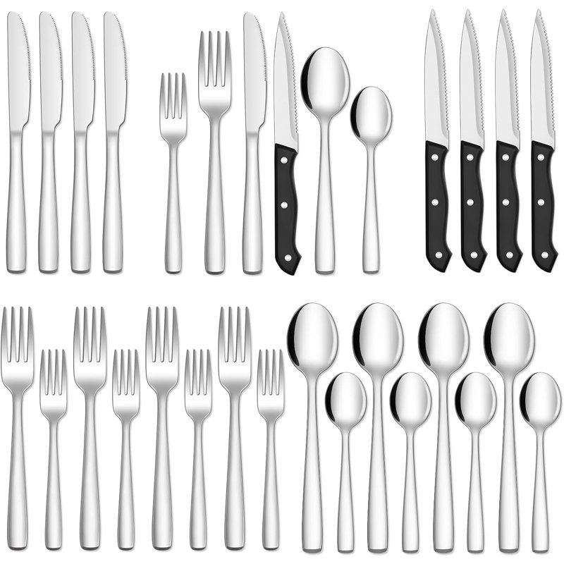 Ensemble de couverts en acier inoxydable Ebiv Designs Jivil - Service pour 4, Argent argent