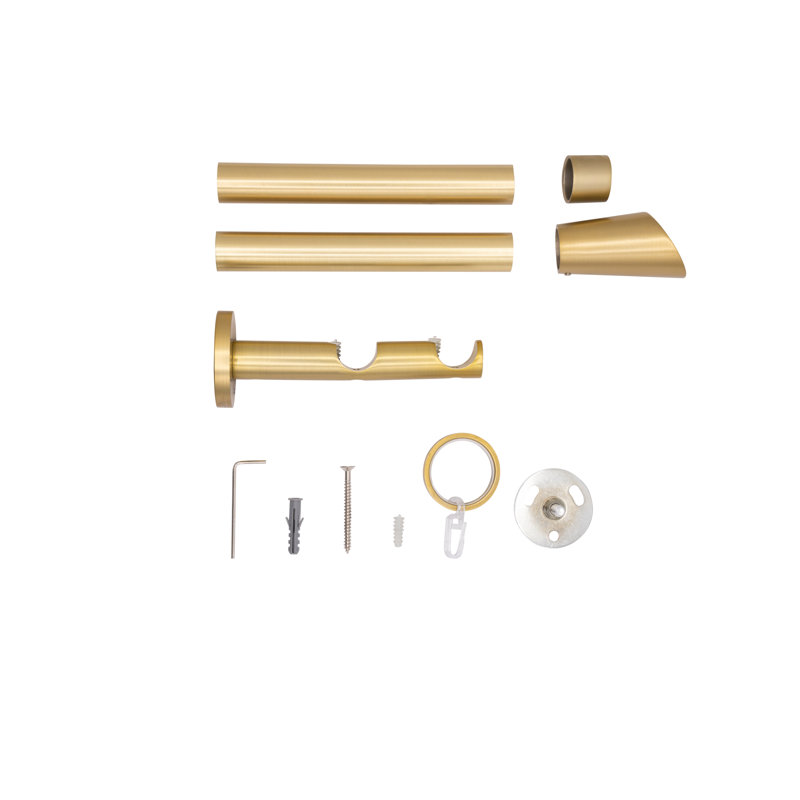 Curtain rod made to measure 20mm, Brass Matte, 2cm H x 280cm W x 12cm D