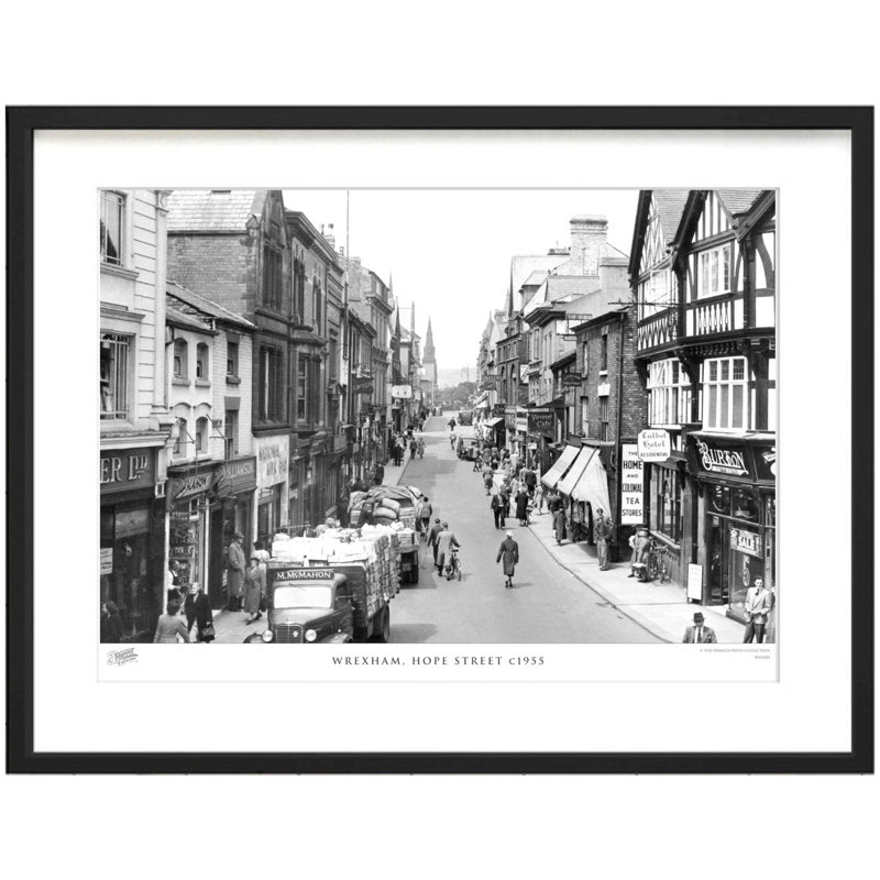 Wrexham, Hope Street C1955 by Francis Frith - Single Picture Frame Print, 45cm H x 60cm W x 2.3cm D