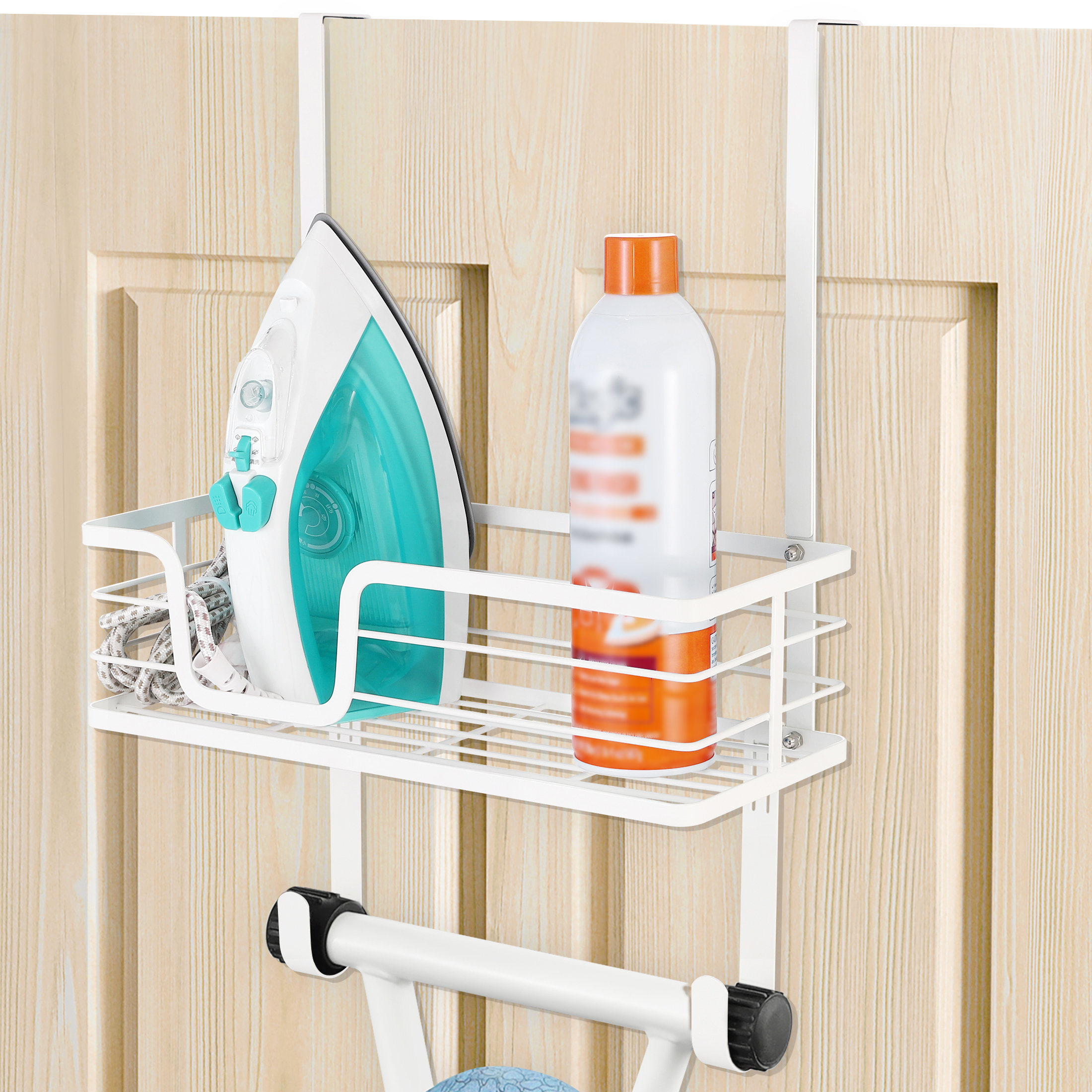 KES Metal Ironing Board Hanger Over The Door for 1 3/4" Door Iron Holder White Wayfair