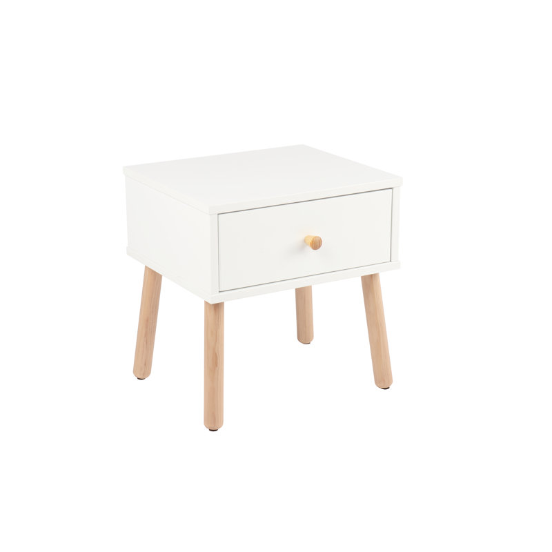 Aloysius 1 Drawer Solid Wood Nightstand