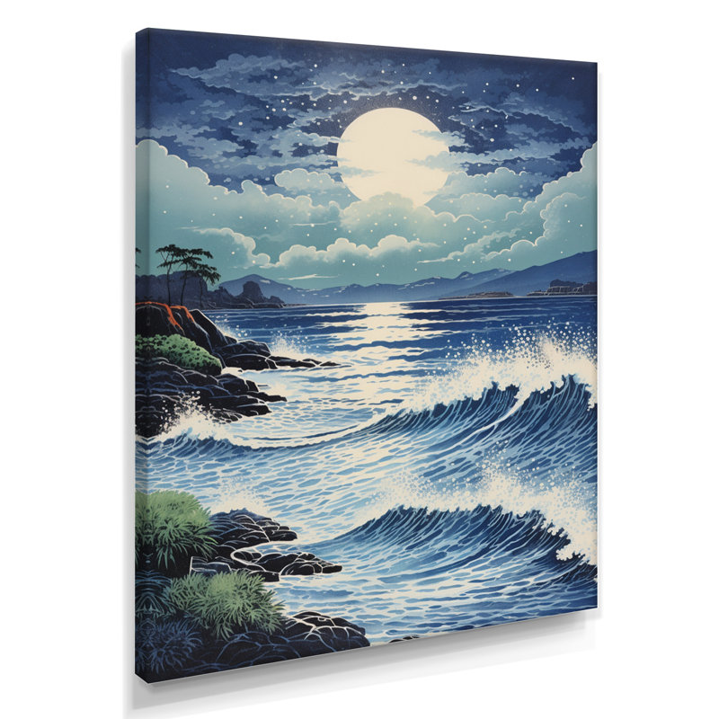 Robbinsdale - reproduction d'art mural plage et océan, H 44 po x l 34 po x P 1,5 po, Toile tendue