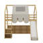 Lit mezzanine avec structure en forme de maison et tente-107262533-107262535