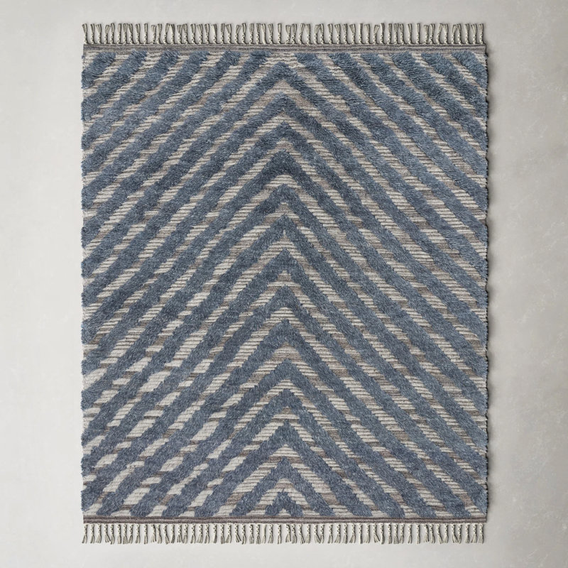 Benjamin Hand Knotted Chevron Indoor Rug, Rectangle 9'6" x 13'6"