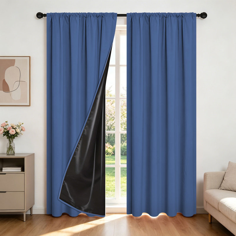Rideaux occultants modernes en polyester MEISIMENGSHA, 100% bloquant la lumière avec doublure, 2 panneaux, pour la cuisine du salon, de la chambre à coucher et du bureau