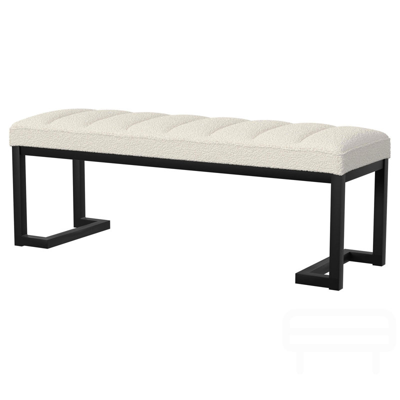 Boucle Upholstered Tufted Accent Bench