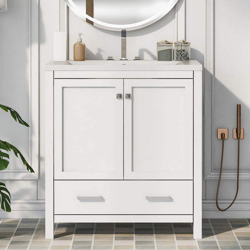 Ensemble de meuble-lavabo simple 30 po Artrell, Blanc