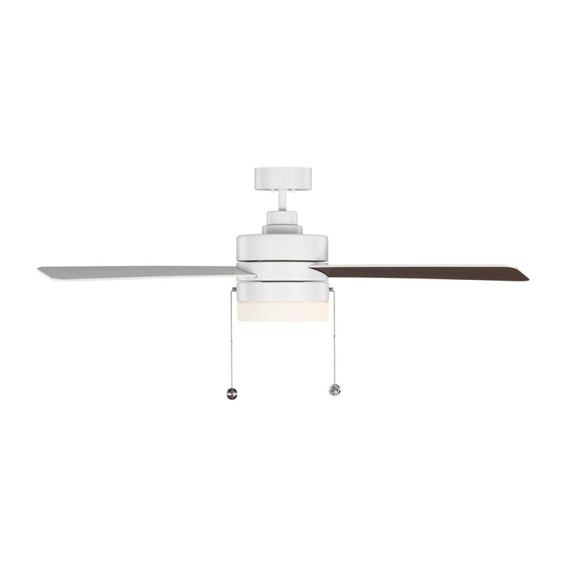 52'' Ceiling Fan with LED Lights, Matte White