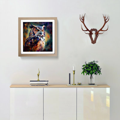 Owl Neo-Impressionism - Framed Print