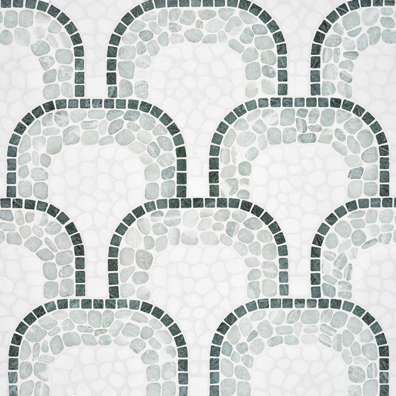 Mosaïque de Pebble Cove Jade Flow, Jade