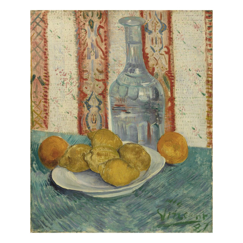 Carafe et plat avec agrume par Vincent van Gogh - Impression giclée, H 40 po x l 32 po
