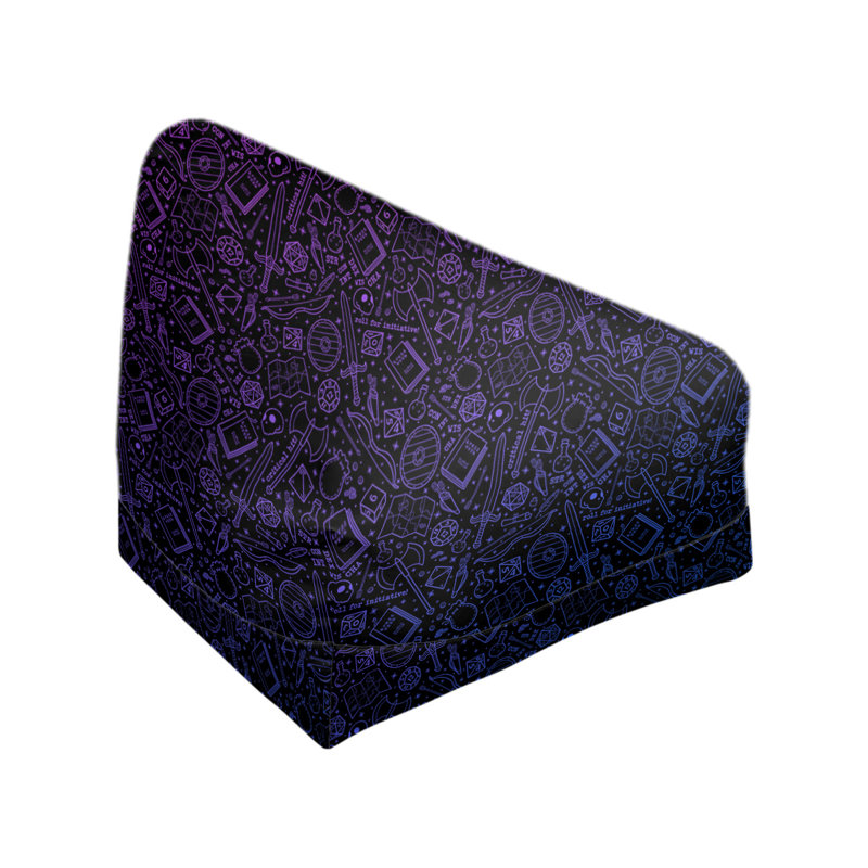 Sac de pois Leffel, H 27 po x L 30 po x P 25 po, Housse de pouf, Mauve / Bleu / Noir