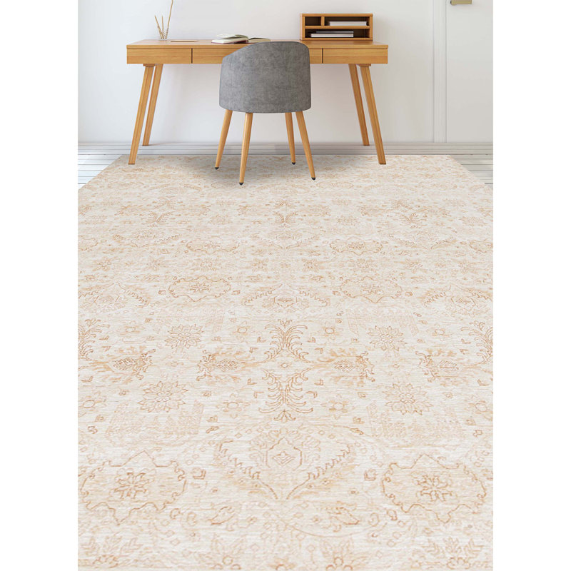 Ziegler Hand Woven Wool Damask Area Rug