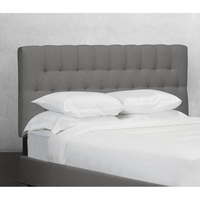 Tête de lit tapissier Davis, Lin - Gris anthracite, Double