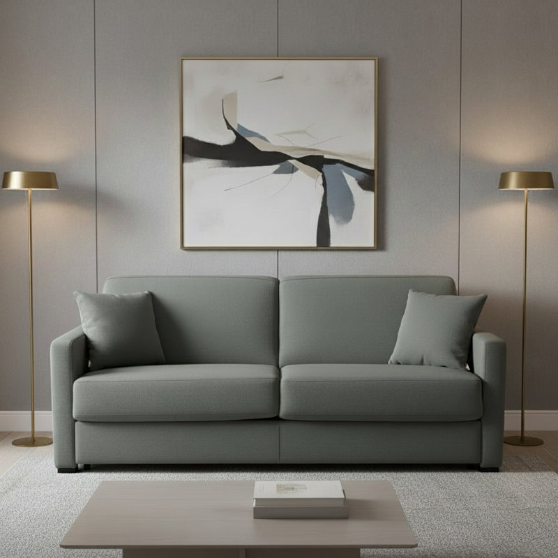 Canapé-lit en tissu de qualité supérieure Angeleca, Tissu performance foncé HydraShield Ash