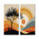 «Orange and Black Abstract Bohemian Desert Retreat - Botanicals», reproduction d'art sur toile botanique orange 2 pièces