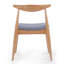 Ensemble de 2 chaises de salle à manger en bois d'hévéa avec dossier ergonomique et coussins de confort, naturel et gris-836375692-836375683